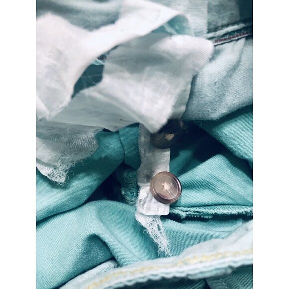 Zara Pants Womens 6 Chino Jeans Green Pockets Straight Leg Boho - Picture 6 of 6